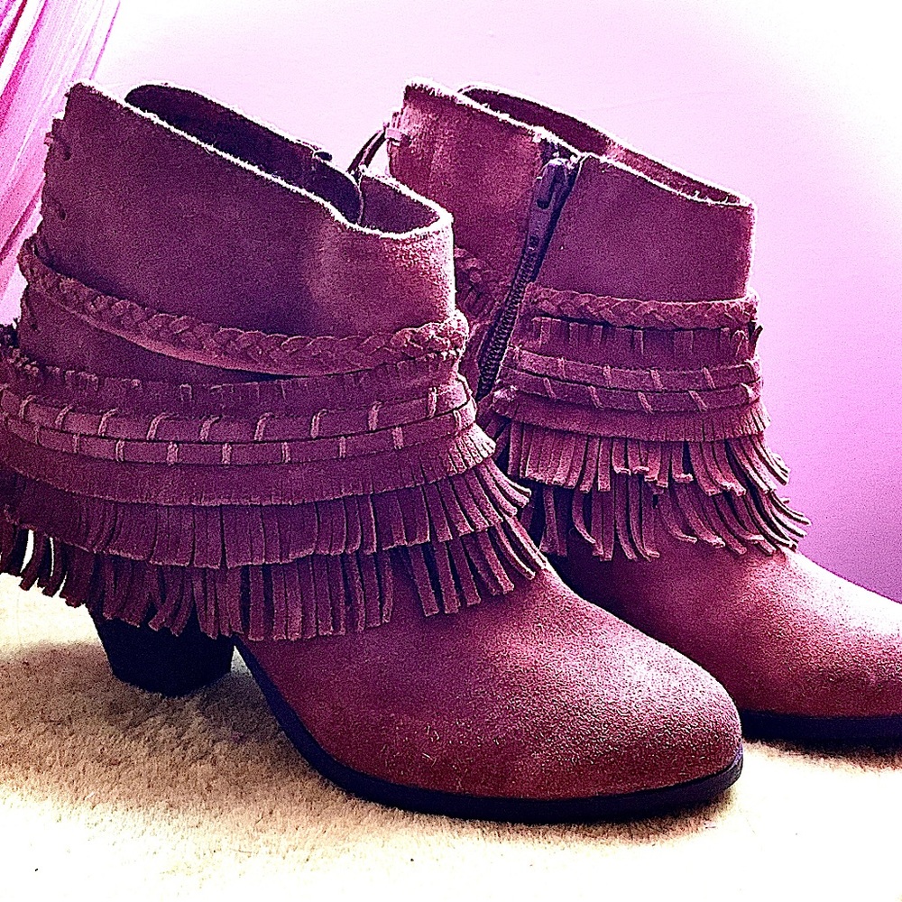 Suede Fringe Short Boho Boots “Naughty Monkey”